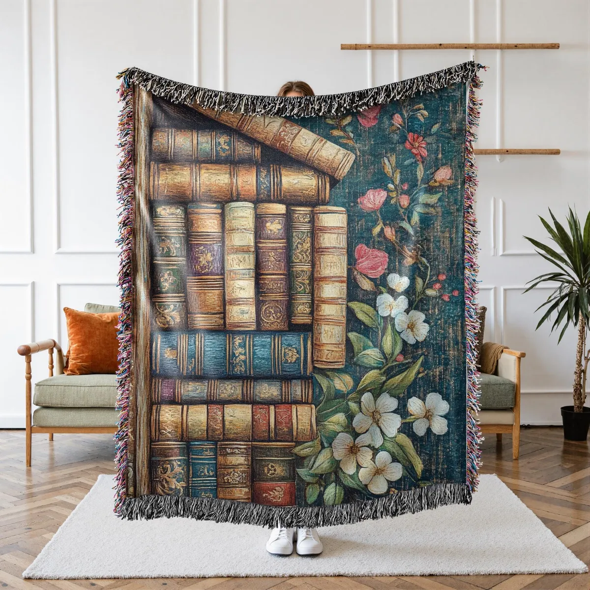 Bookshelf Woven Blanket — view 1