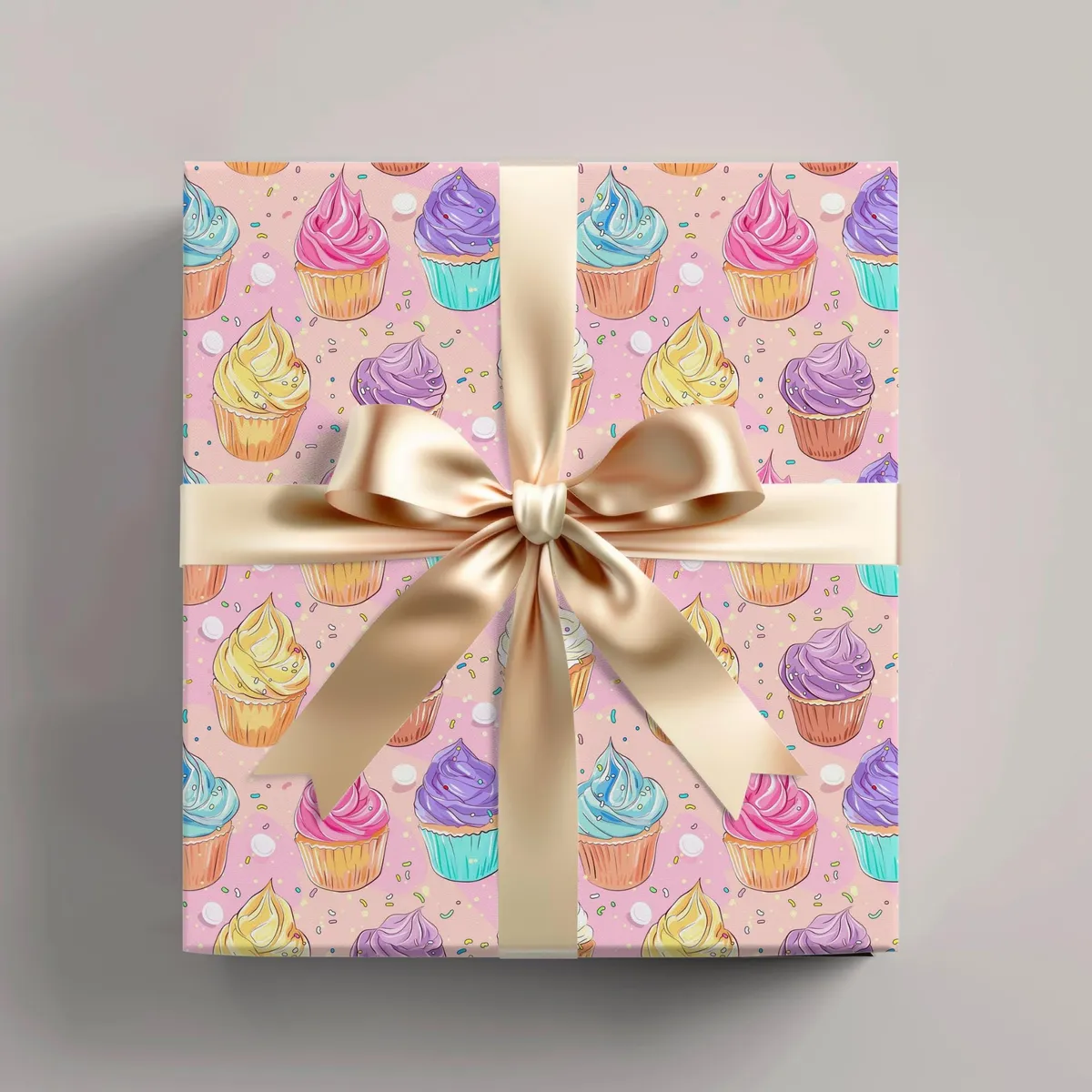 Cupcake Pattern Wrapping Paper — view 1