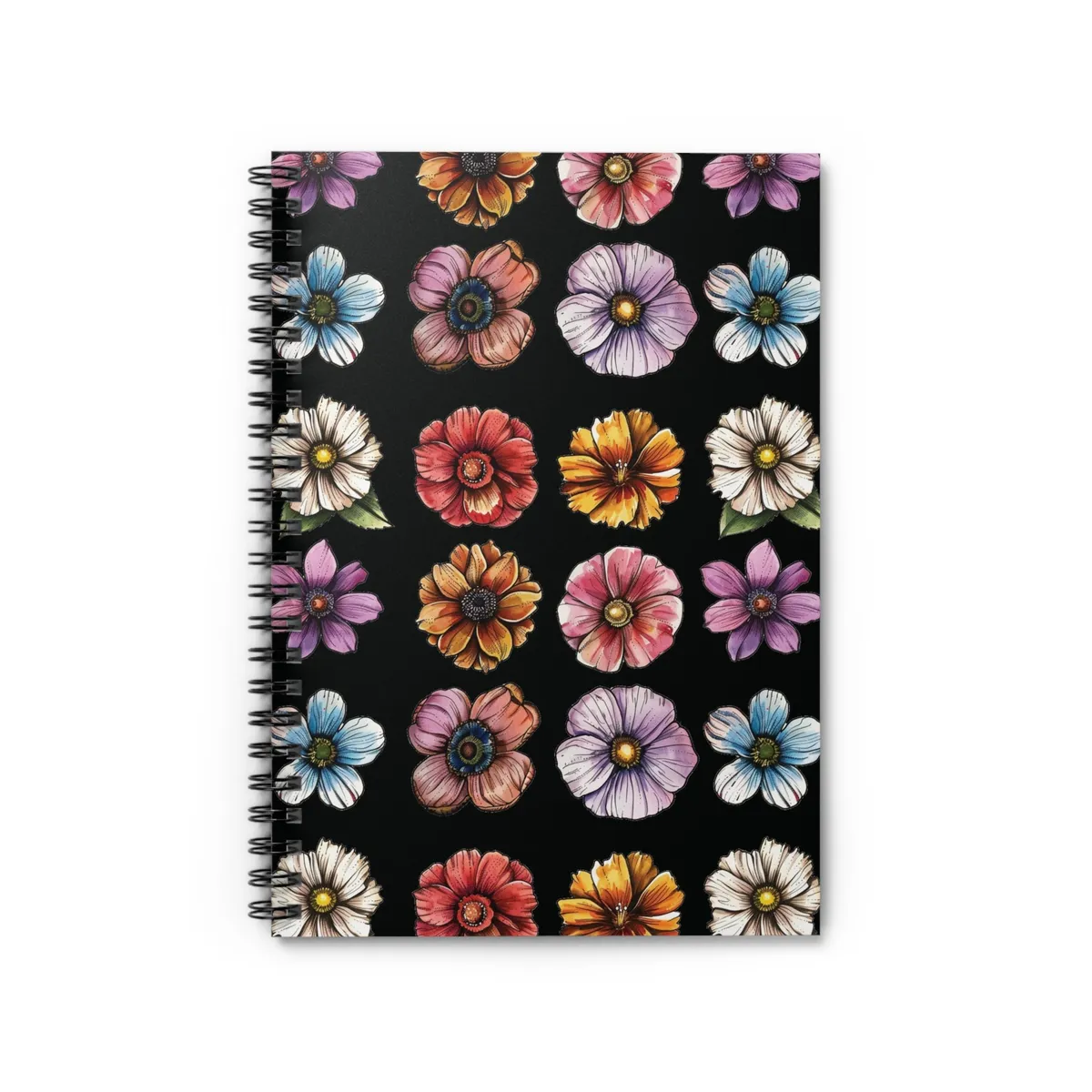 Fancy Florals Spiral Notebook - Black โ view 2
