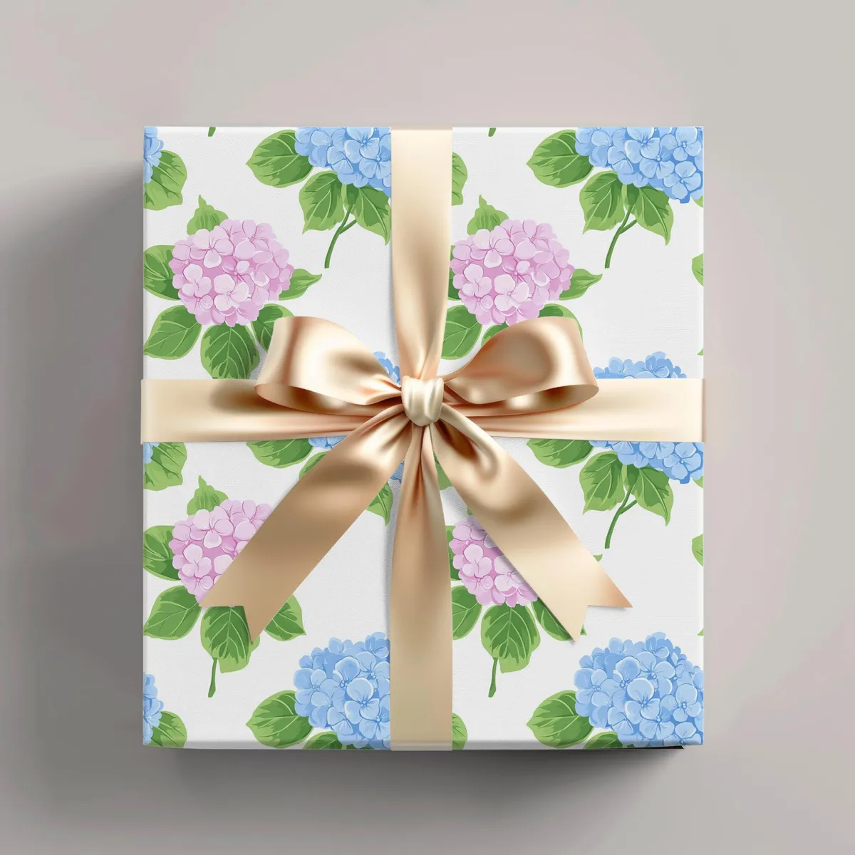 Floral Hydrangea Wrapping Paper — view 1