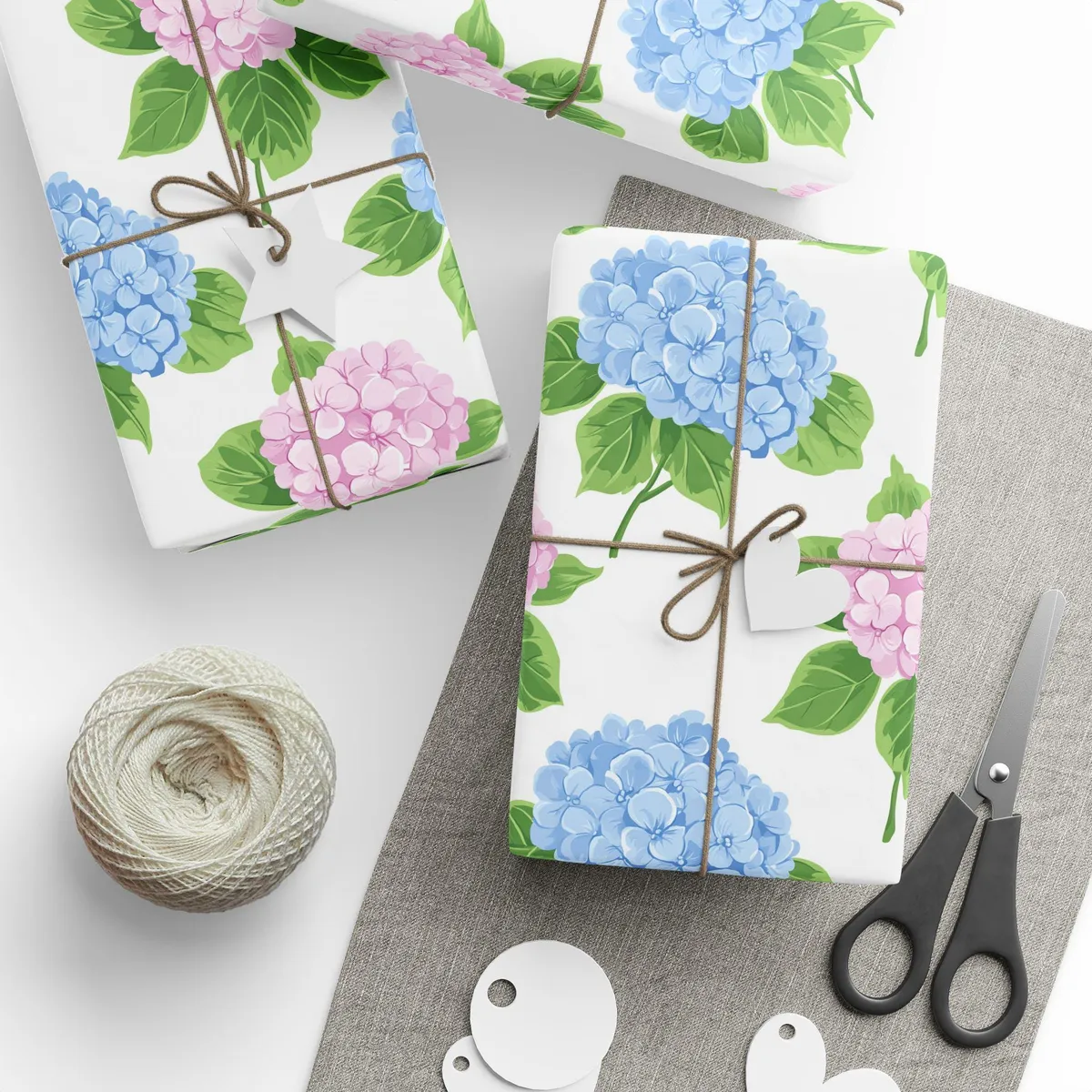 Floral Hydrangea Wrapping Paper — view 2