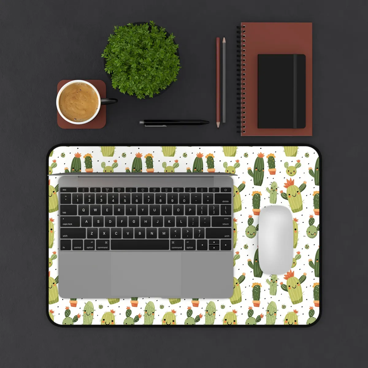 Happy Cactus Desk Mat β view 2