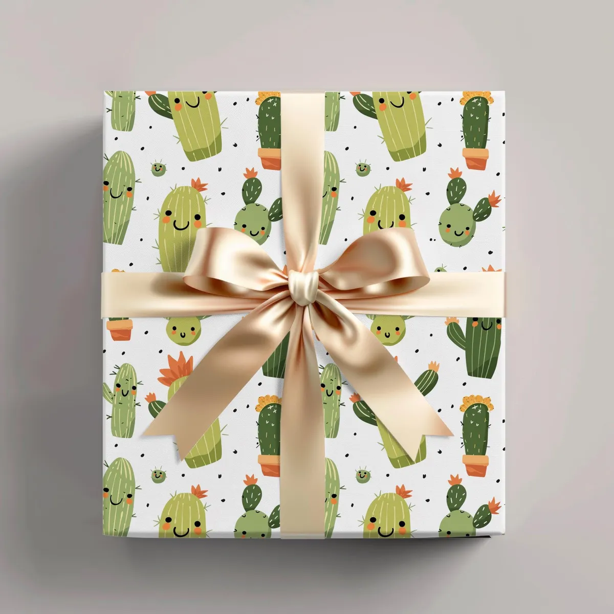 Happy Cactus Wrapping Paper — view 1