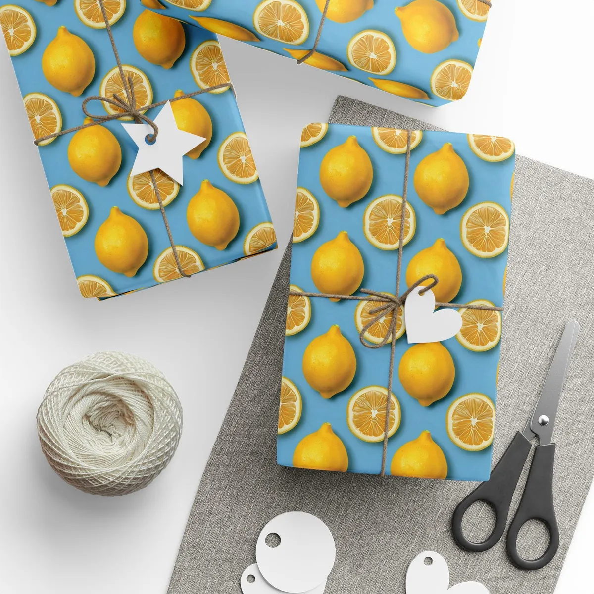 Lemon Print Wrapping Paper β view 2