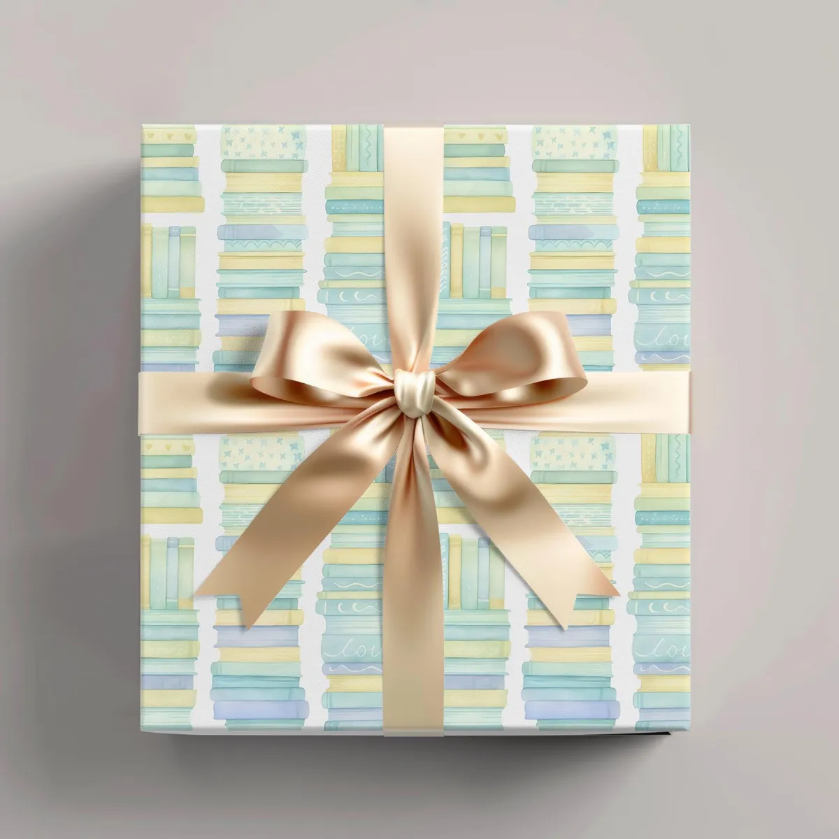 Pastel Books Wrapping Paper — view 1