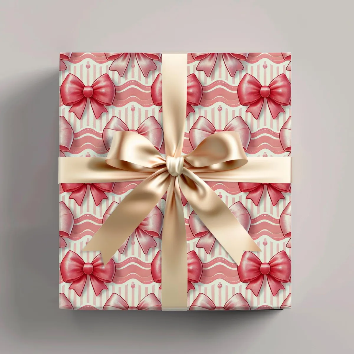 Pink Bows Wrapping Paper — view 1