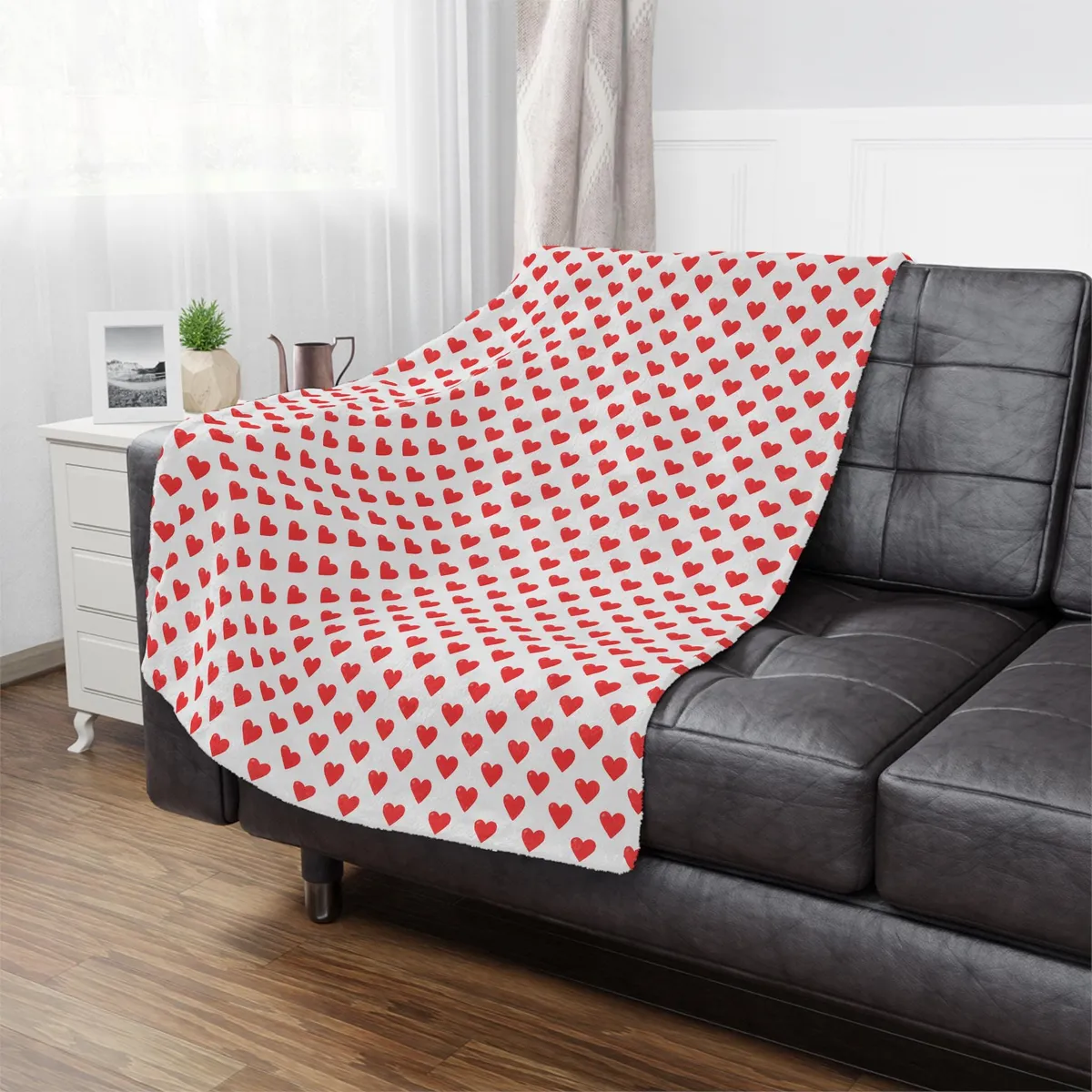 Red Hearts Microfiber Blanket β view 1