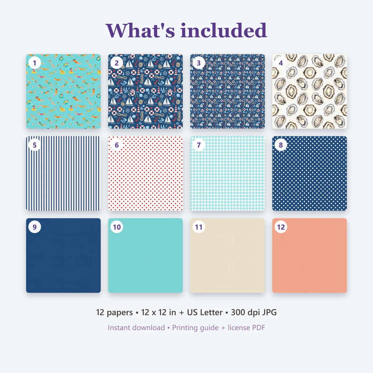 Seaside Summer Digital Paper Pack — view 2
