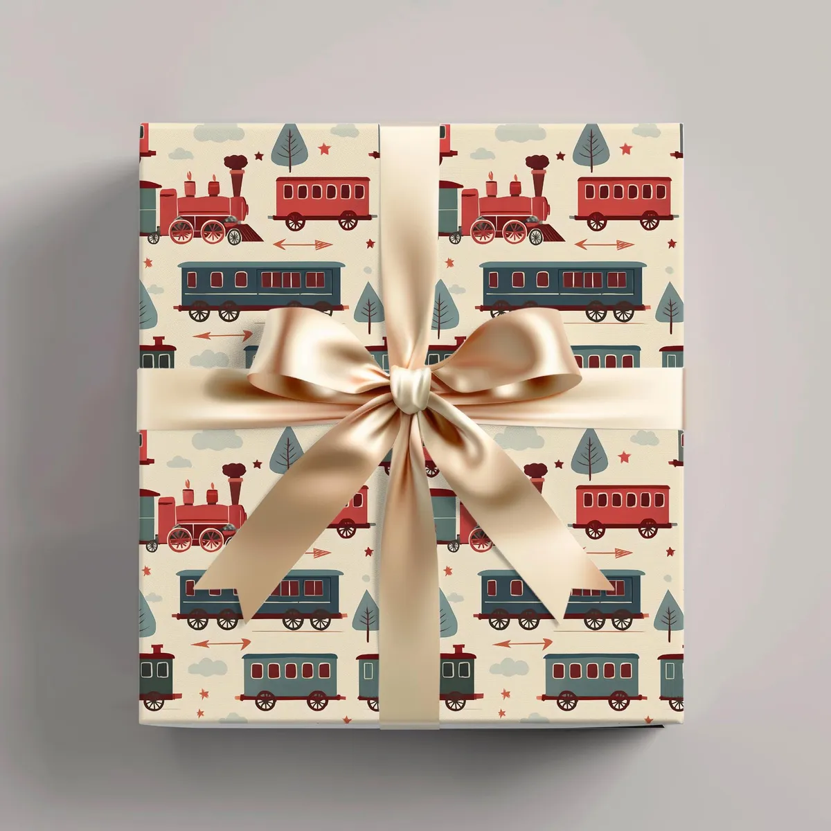 Vintage Train Wrapping Paper — view 1